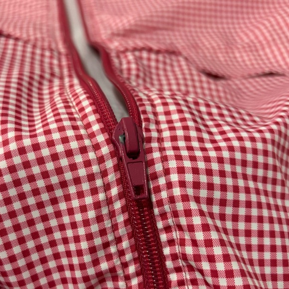 KC Collection Gingham Print Hooded Rain Jacket Pockets Women’s Large - Picture 4 of 16